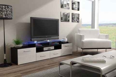 Cama MEBLE Szafka RTV EVORA 200 wenge/biały połysk