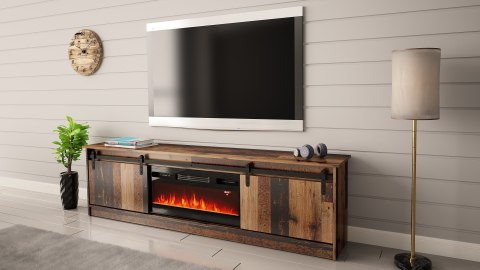 Cama MEBLE Szafka RTV GRANERO+kominek 200x56,7x35 old wood