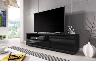 Cama MEBLE Szafka RTV MUZA 138/40/41 czarny/ czarny połysk
