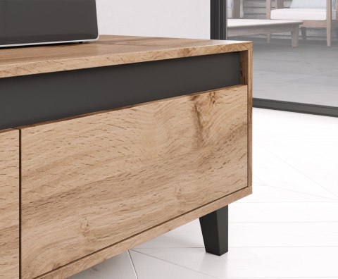 Cama MEBLE Szafka RTV NORD 185cm dąb wotan/antracyt