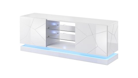 Cama MEBLE Szafka RTV QIU 160 MDF biały połysk/ biały połysk