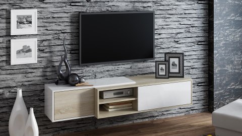 Cama MEBLE Szafka RTV SIGMA1 180 sonoma/biały połysk