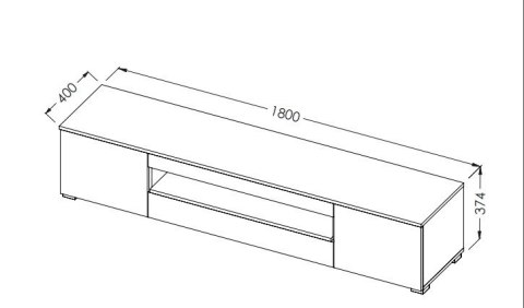 Cama MEBLE Szafka RTV VIVA 180 czarny/ czarny połysk+ biały