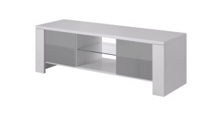 Cama MEBLE Szafka RTV WEST 42/130/42 biały/ szary połysk
