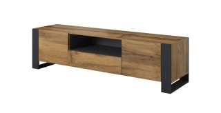 Cama MEBLE Szafka RTV WOOD 180/44/48 dąb wotan + antracyt
