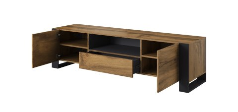 Cama MEBLE Szafka RTV WOOD 180/44/48 dąb wotan + antracyt