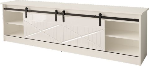 Cama MEBLE Szafka RTV GRANERO 200x56,7x35 biały/biały połysk
