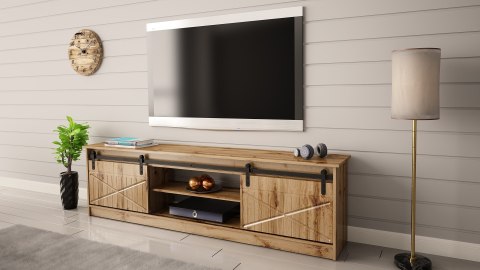 Cama MEBLE Szafka RTV GRANERO 200x56,7x35 dąb wotan