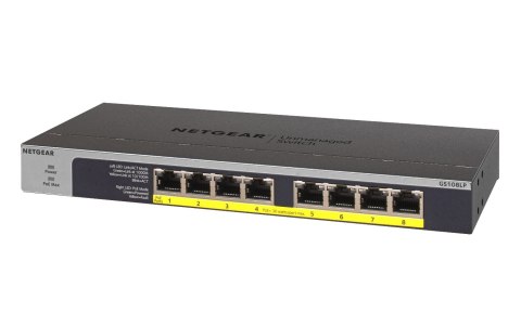 NETGEAR Switch Netgear GS108LP-100EUS 8p PoE 60W* (PoE+: 8p) Unmanaged Gigabit