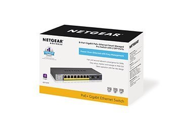NETGEAR Switch Netgear GS110TP-300EUS 10p PoE 55W (PoE+: 8p) Managed Gigabit