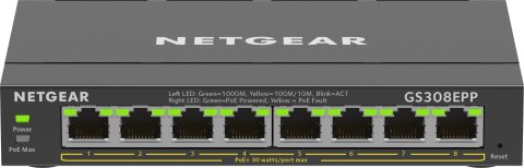 NETGEAR Switch Netgear GS308EPP-100PES 8p PoE 123W (PoE+: 8p) Unmanaged Gigabit