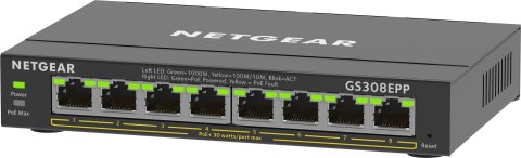 NETGEAR Switch Netgear GS308EPP-100PES 8p PoE 123W (PoE+: 8p) Unmanaged Gigabit