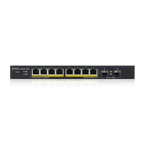 ZyXEL Switch Zyxel GS1900-10HP 10p PoE (PoE+: 8;) 77W Managed Gigabit