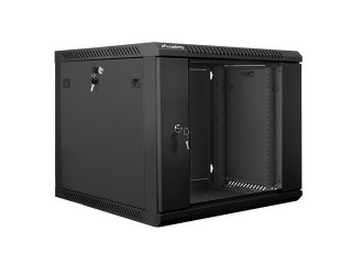 Lanberg Szafa jednosekcyjna Lanberg WF01-6609-10B (9U; 500mm / 600mm / 600 mm; wisząca; Szklane; 19''; kolor czarny)
