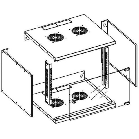 TECHly TECHLY SZAFKA WISZĄCA ECO 19 6U/320MM ZMONTOWANA C TECHly TECHLY SZAFKA WISZĄCA ECO 19 6U/320MM ZMONTOWANA C