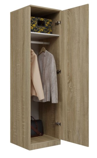 TOP E SHOP SZAFA GARDEROBA DRZWI PÓŁKI SD-50 DĄB SONOMA