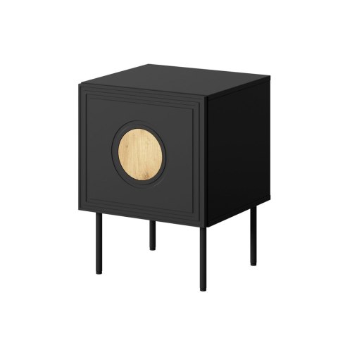 Cama MEBLE Szafka nocna 2szt. PALAZZO 44,5x40x59 czarny + dąb craft