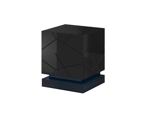 Cama MEBLE Szafka nocna QIU 2szt. 46x41,5xH53 czarny połysk/czarny połysk