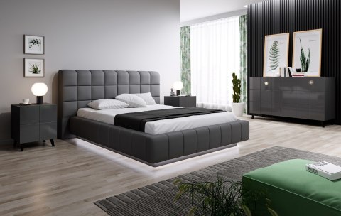 Cama MEBLE Szafka nocna REJA grafit połysk/ grafit połysk