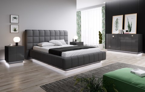 Cama MEBLE Szafka nocna REJA grafit połysk/ grafit połysk