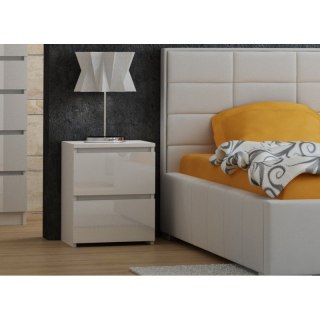 TOP E SHOP M2 MALWA STOLIK NOCNY 2 SZUFLADY BIAŁA LAKIER FRON