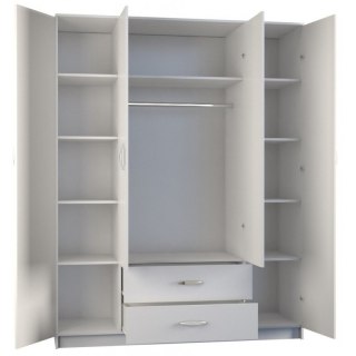TOP E SHOP SZAFA ROMANA 160X205 BIAŁA BEZ LUSTRA