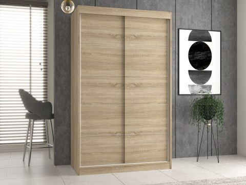 TOP E SHOP Szafa z drzwiami przesuwnymi i ozdobnymi szprosami IGA 120x61xH200 sonoma TOP E SHOP Szafa z drzwiami przesuwnymi i ozdobnymi szprosami IGA 120x61xH200 sonoma