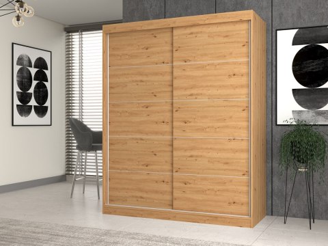 TOP E SHOP Szafa z drzwiami przesuwnymi i ozdobnymi szprosami IGA 160x61xH200 artisan TOP E SHOP Szafa z drzwiami przesuwnymi i ozdobnymi szprosami IGA 160x61xH200 artisan