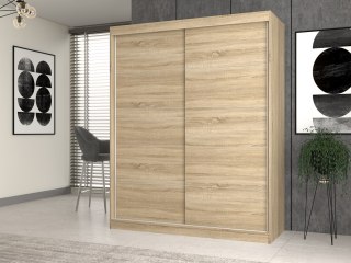 TOP E SHOP Szafa z drzwiami przesuwnymi i ozdobnymi szprosami IGA 160x61xH200 sonoma