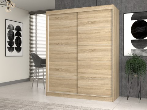 TOP E SHOP Szafa z drzwiami przesuwnymi i ozdobnymi szprosami IGA 160x61xH200 sonoma TOP E SHOP Szafa z drzwiami przesuwnymi i ozdobnymi szprosami IGA 160x61xH200 sonoma