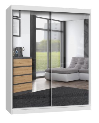 TOP E SHOP Szafa z drzwiami przesuwnymi z 2 lustrami IGA 160x61xH200 biel