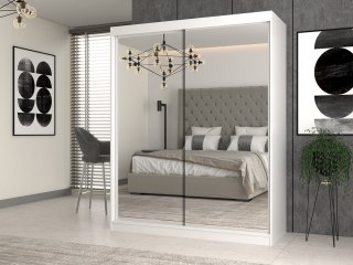 TOP E SHOP Szafa z drzwiami przesuwnymi z 2 lustrami IGA 160x61xH200 biel