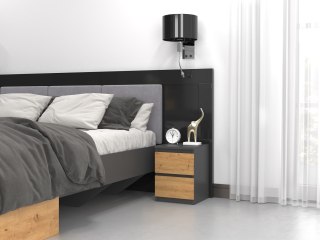TOP E SHOP Szafka nocna M2 30x30xH40 antracyt/artisan