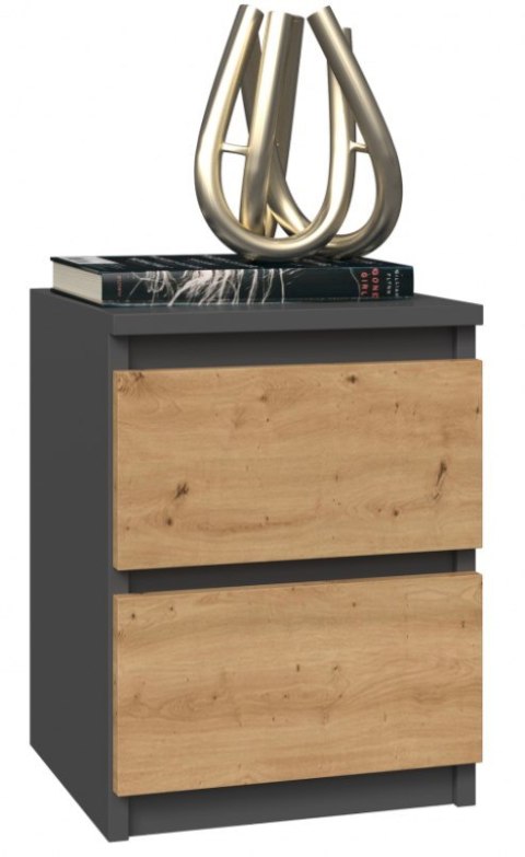 TOP E SHOP Szafka nocna M2 30x30xH40 antracyt/artisan