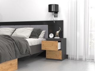 TOP E SHOP Szafka nocna W2 40x40xH52 antracyt/artisan
