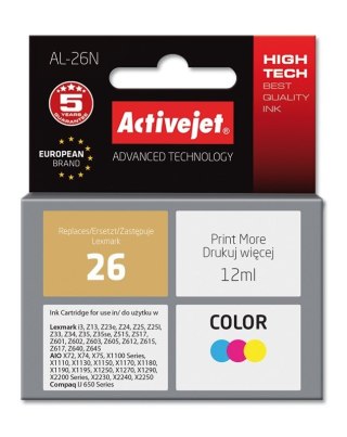 Activejet Activejet AL-26N Tusz (zamiennik Lexmark 26 10N0026; Supreme; 12 ml; kolor)