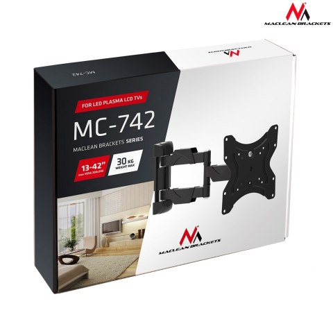 Maclean Uchwyt ścienny do telewizora Maclean MC-742 (Obrotowy, Uchylny; 13" - 42"; max. 30kg)