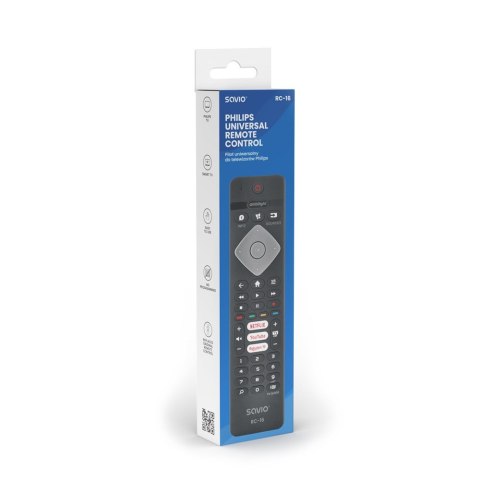 SAVIO SAVIO PILOT UNIWERSALNY/ZAMIENNIK DO TV PHILIPS, SMART TV, RC-16 SAVIO SAVIO PILOT UNIWERSALNY/ZAMIENNIK DO TV PHILIPS, SMART TV, RC-16