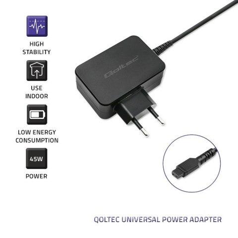 Qoltec QOLTEC ZASILACZ SIECIOWY UNIWERSALNY 45W | 8 WTYCZEK