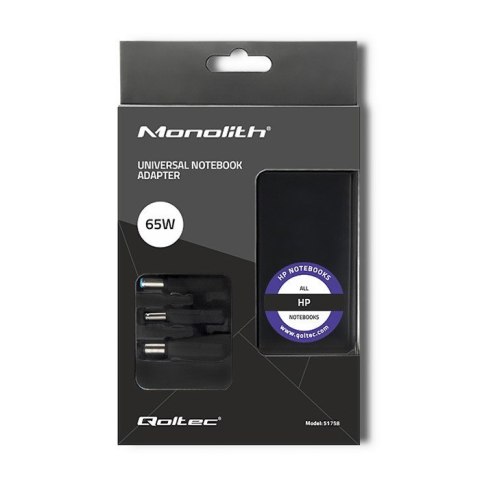 Qoltec QOLTEC ZASILACZ SPECJALIZOWANY DO HP | 65W | 3 WTYCZKI