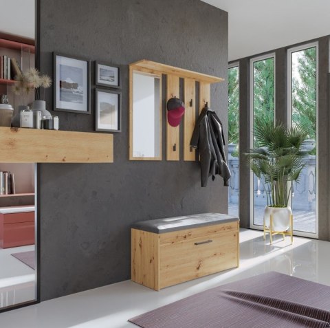 TOP E SHOP Wieszak + lustro PARMA 100x15xH.81,5 artisan TOP E SHOP Wieszak + lustro PARMA 100x15xH.81,5 artisan