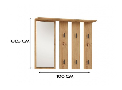 TOP E SHOP Wieszak + lustro PARMA 100x15xH.81,5 artisan TOP E SHOP Wieszak + lustro PARMA 100x15xH.81,5 artisan