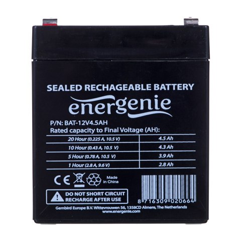 GEMBIRD Akumulator uniwersalny GEMBIRD BAT-12V4.5AH GEMBIRD Akumulator uniwersalny GEMBIRD BAT-12V4.5AH