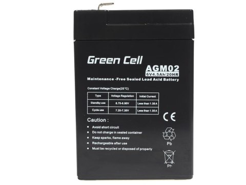 Green Cell GREEN CELL AKUMULATOR ŻELOWY AGM02 6V 4,5AH