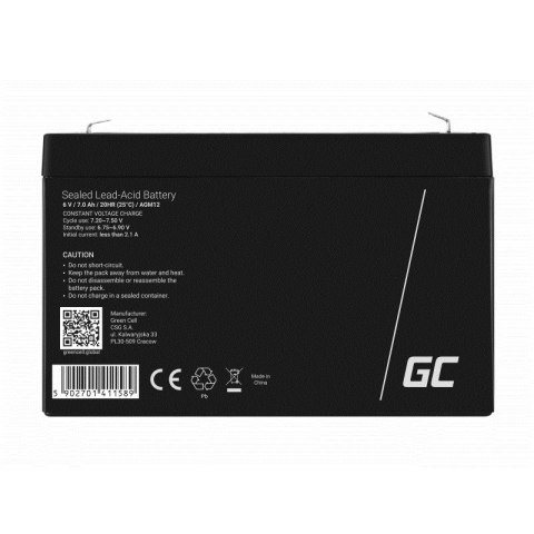 Green Cell GREEN CELL AKUMULATOR ŻELOWY AGM12 6V 7AH