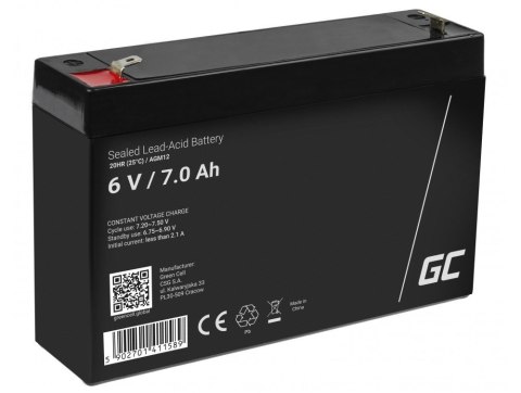 Green Cell GREEN CELL AKUMULATOR ŻELOWY AGM12 6V 7AH