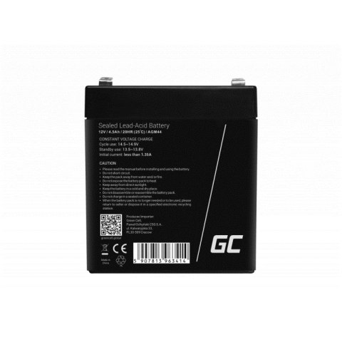 Green Cell GREEN CELL AKUMULATOR ŻELOWY AGM44 12V 4.5AH Green Cell GREEN CELL AKUMULATOR ŻELOWY AGM44 12V 4.5AH