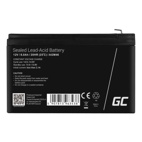 Green Cell GREEN CELL AKUMULATOR ŻELOWY AGM46 12V 8AH