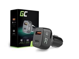 Green Cell GREEN CELL ŁADOWARKA SAMOCHODOWA USB-C 30W PD + USB