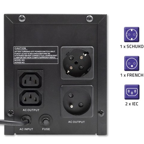 Qoltec QOLTEC ZASILACZ AWARYJNY UPS LINE INTERACTIVE | MONOLITH | 1500VA | 900W